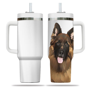 Custom Pet Photo Tumbler 40oz With Handle, Pet Portrait in Watercolor Photo Tumbler, Puppies Tumbler with Straw, Dog Lover Tumbler, Favorite Pet Tumbler, Stainless Steel Tumbler, Insulated Tumbler, Pet Photo Gift with Custom Pet Image 11